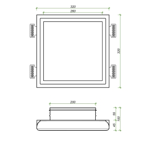 Диффузор под покраску скрытого монтажа SECRET FRAME D200мм